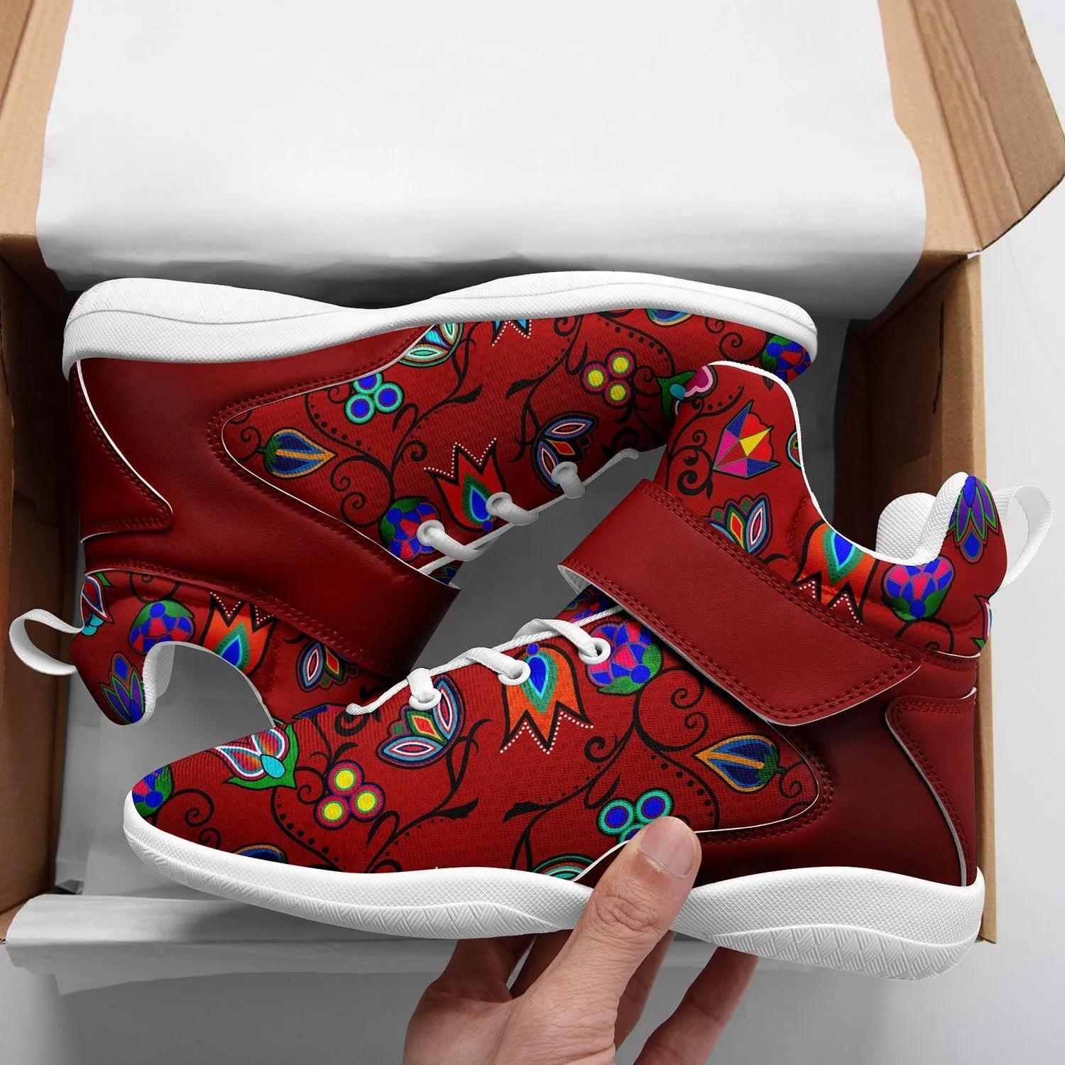 Indigenous Paisley Dahlia Kid's Ipottaa Basketball / Sport High Top Shoes