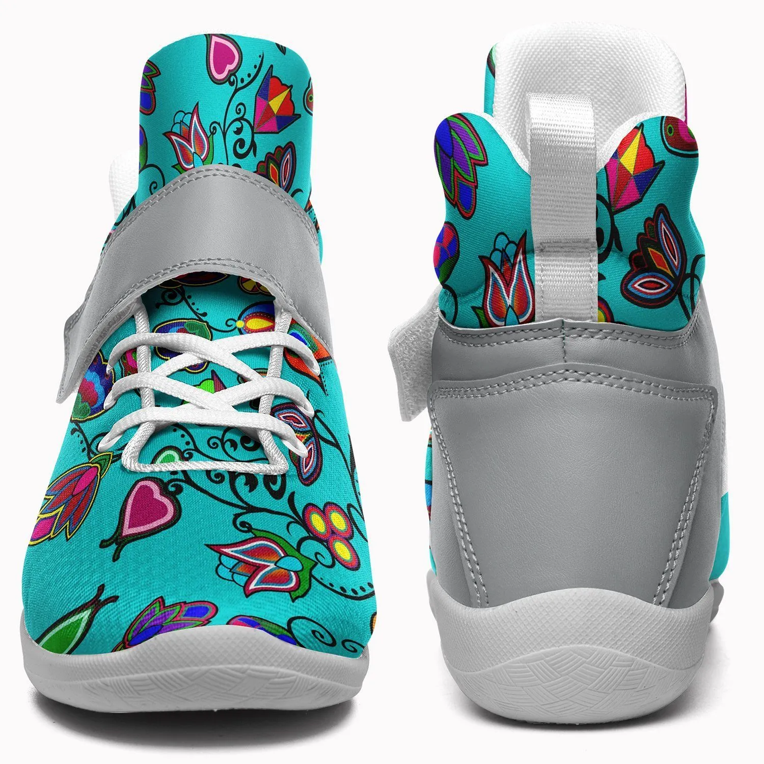 Indigenous Paisley Sky Ipottaa Basketball / Sport High Top Shoes - White Sole