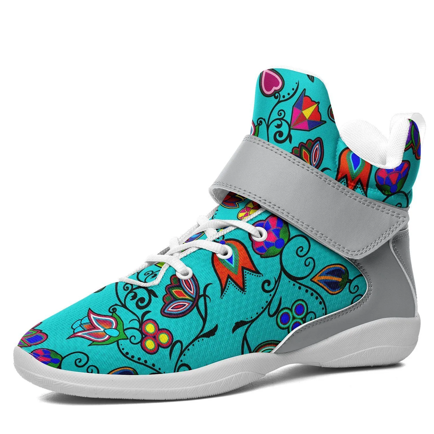 Indigenous Paisley Sky Ipottaa Basketball / Sport High Top Shoes - White Sole