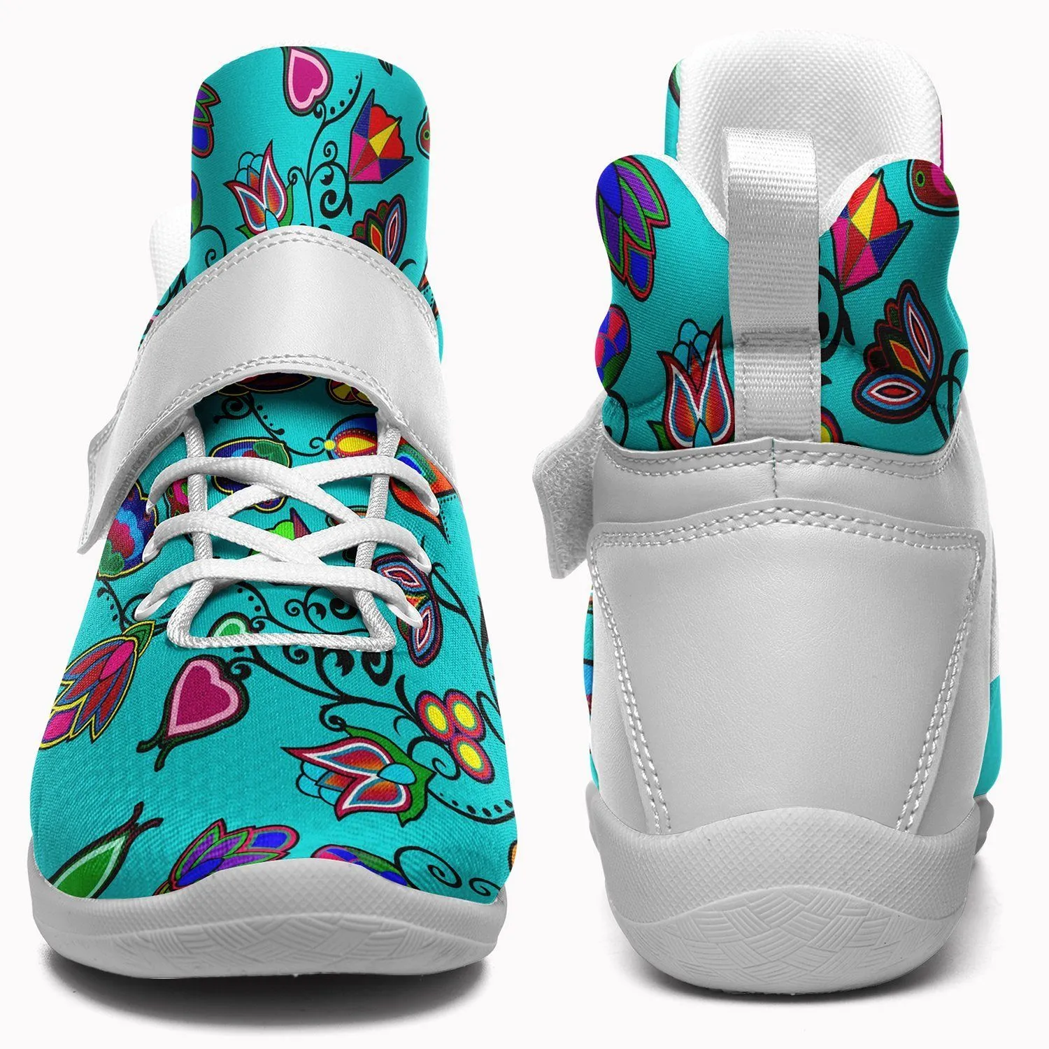 Indigenous Paisley Sky Kid's Ipottaa Basketball / Sport High Top Shoes