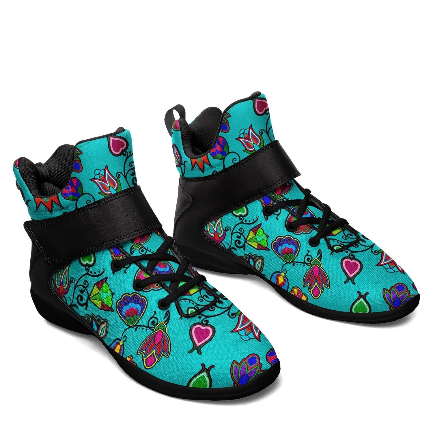 Indigenous Paisley Sky Kid's Ipottaa Basketball / Sport High Top Shoes