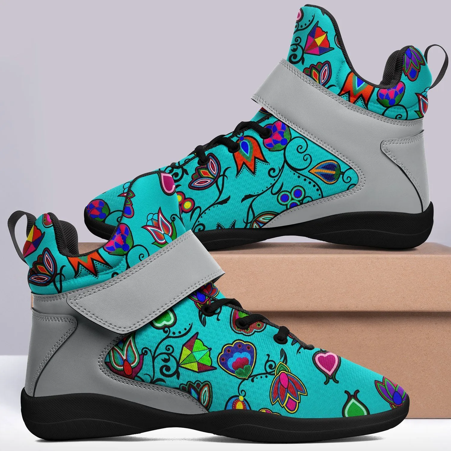 Indigenous Paisley Sky Kid's Ipottaa Basketball / Sport High Top Shoes