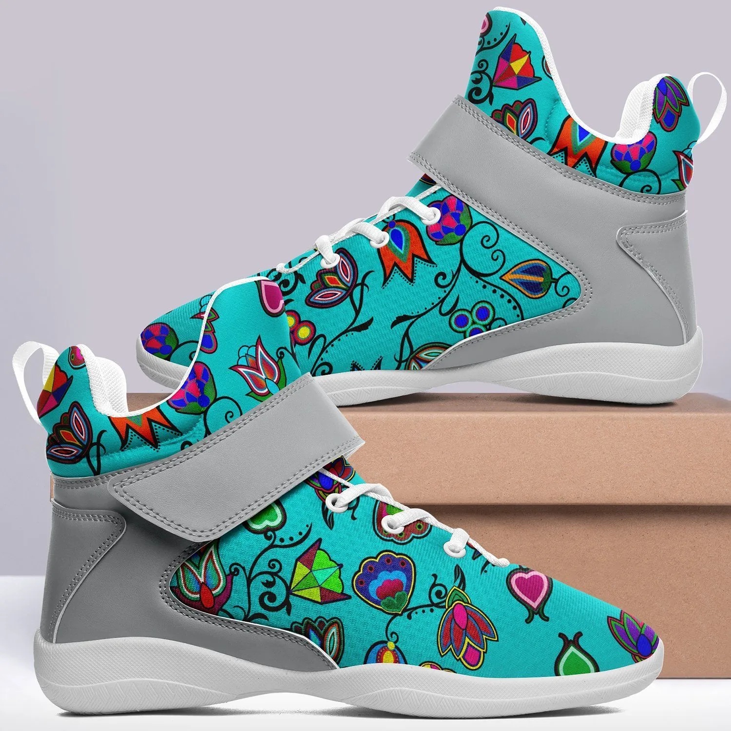 Indigenous Paisley Sky Kid's Ipottaa Basketball / Sport High Top Shoes