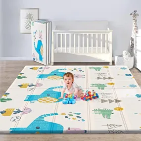 Jecrina Anti-skid Thicken Foldable Foam Baby Play Mat Early Learning Cognitive Playmat For Large Mats Double Side Soft Baby Play Crawl Floor Mat Waterproof Portable Outdoor/Indoor Use (Multicolor)