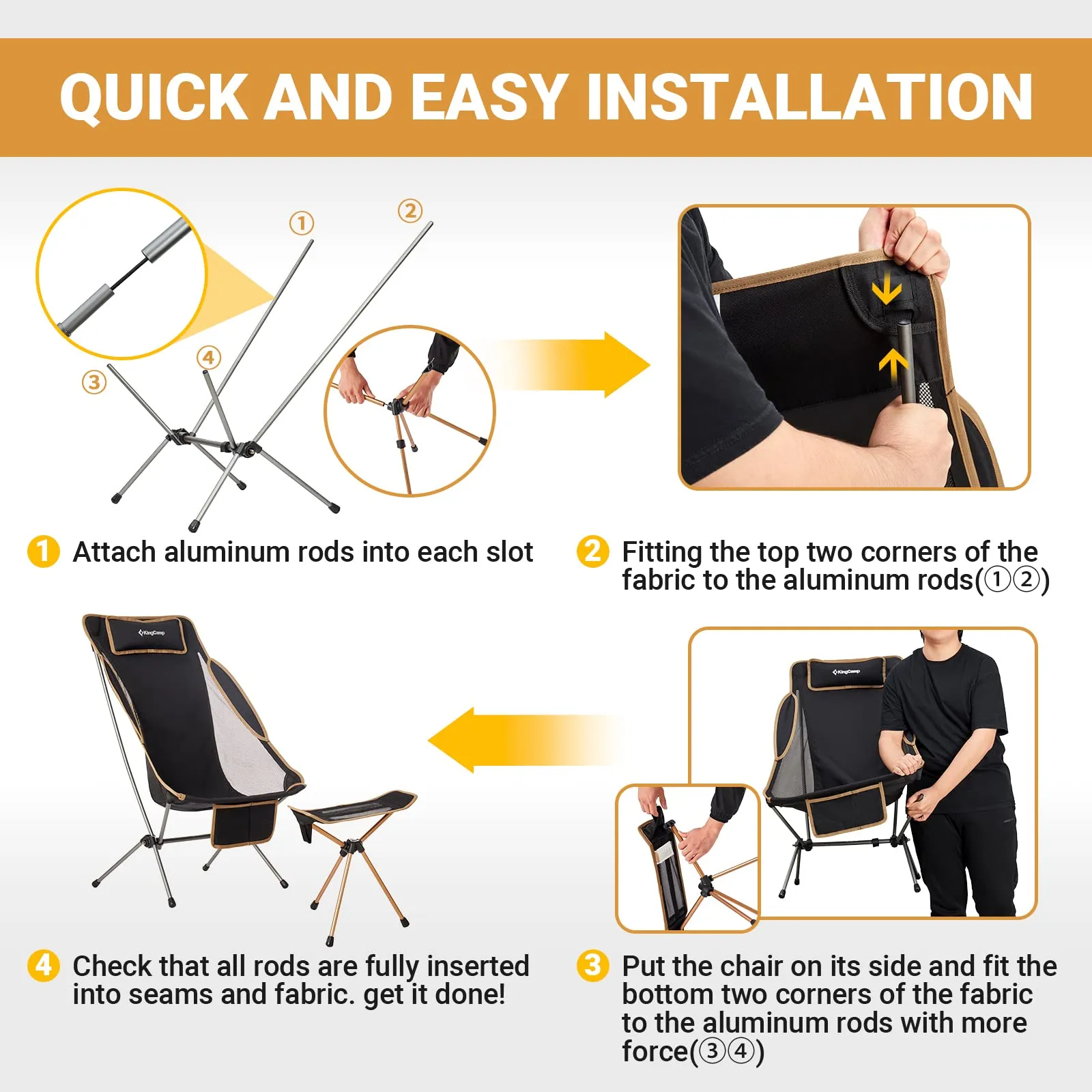 KingCamp Ultralight Chair with Footrest Set