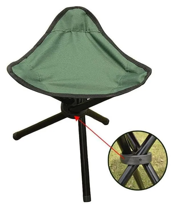 Kuber Industries Set of 6 Portable Stools for Travelling|Foldable Outdoor Sitting Chair|Tripod 3 Leg Chair for Camping, Picnic, Hiking|Green