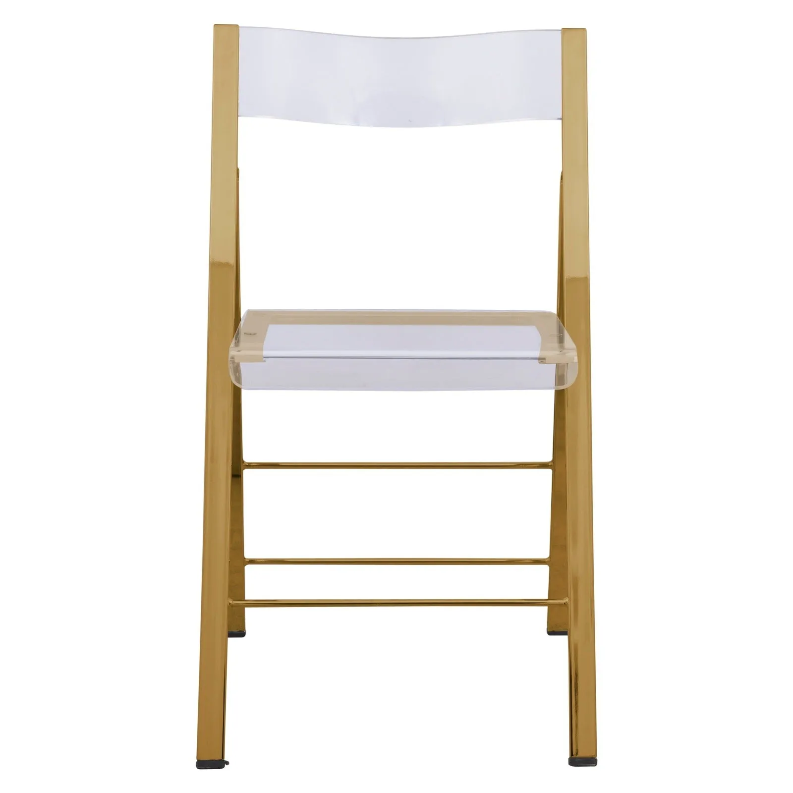 Menno Modern Acrylic Gold Base Folding Chair, Set of 4