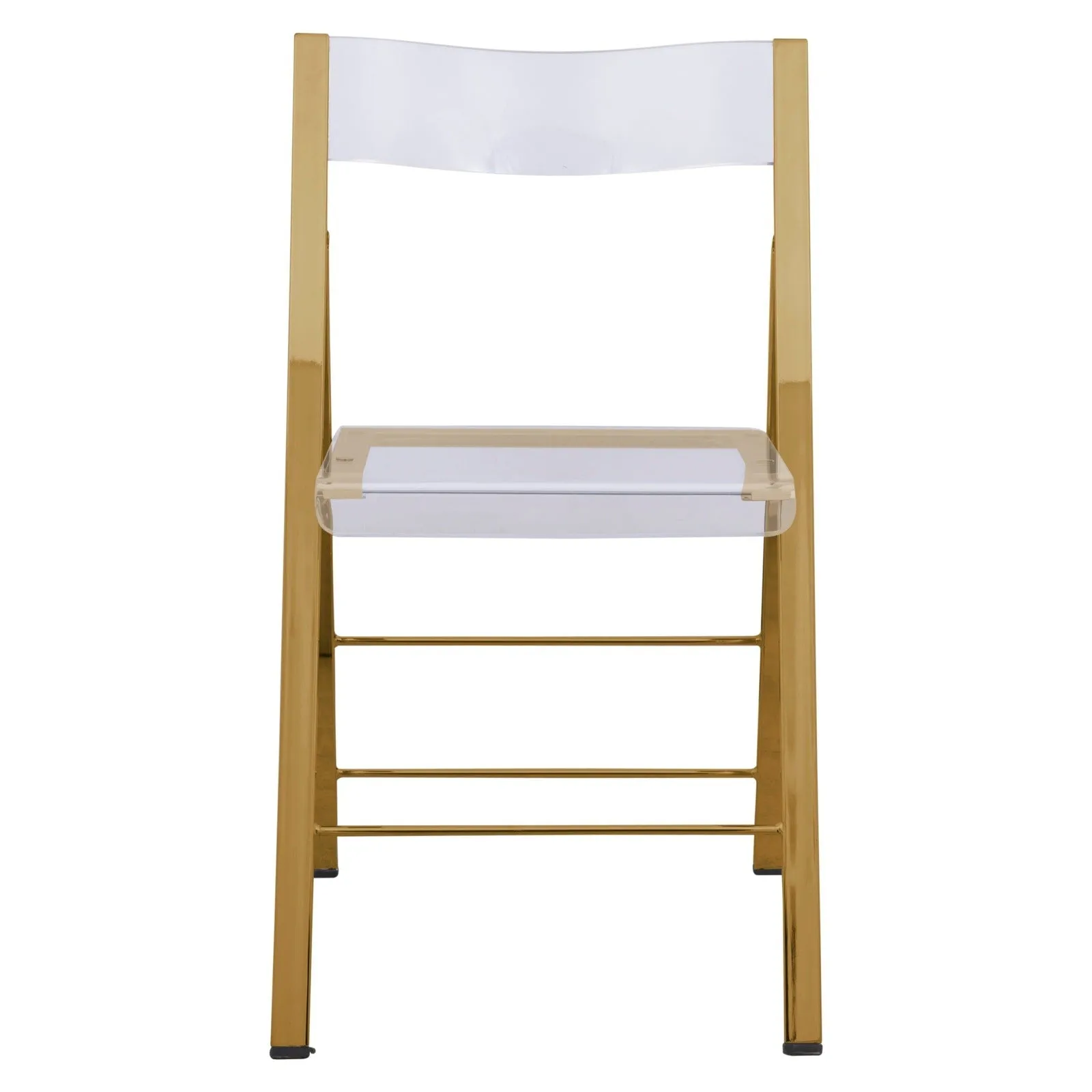 Menno Modern Acrylic Gold Base Folding Chair, Set of 4