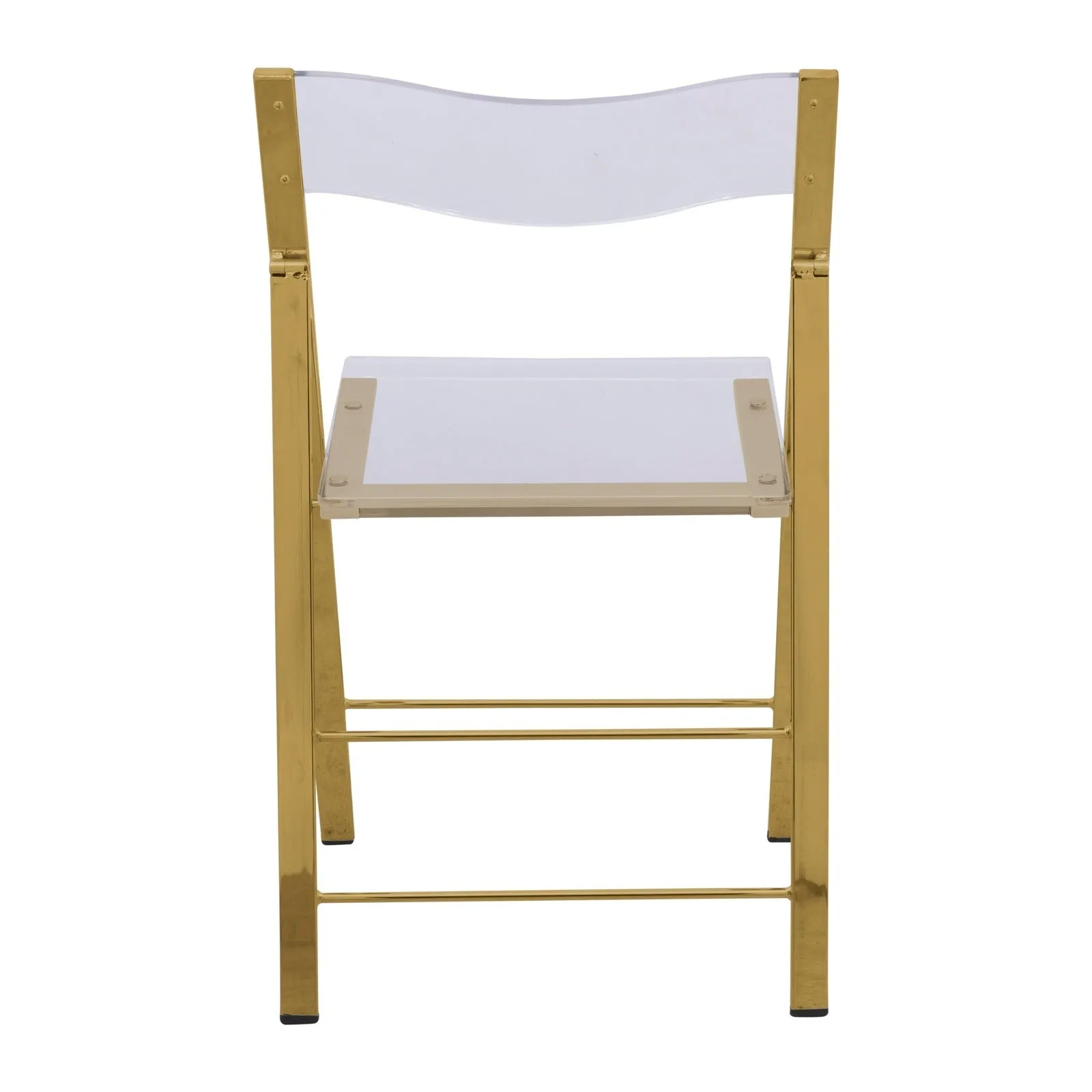 Menno Modern Acrylic Gold Base Folding Chair, Set of 4