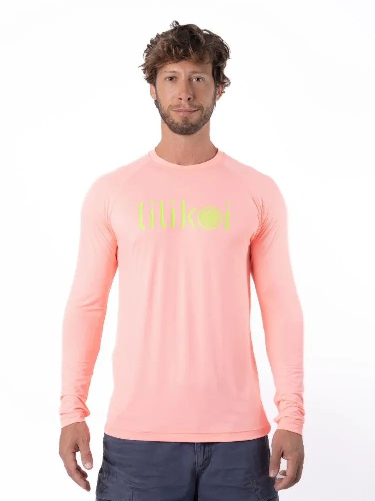 Men's Dri-Fit Long-Sleeved Sun Shirt with LILIKOI Logo - MELON / LIME GREEN