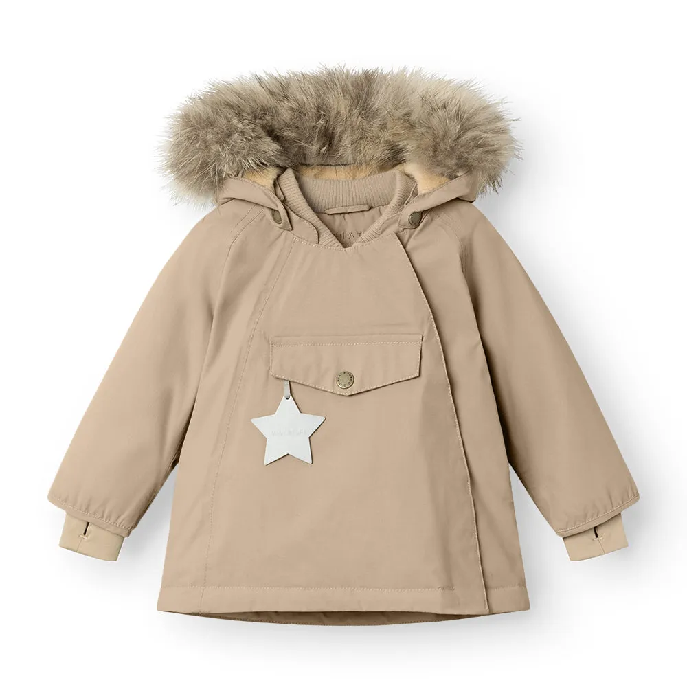 MINI A TURE Wool Fleece-Lined Jacket with Removable Fur Trim  Warm