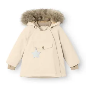 MINI A TURE Wool Fleece-Lined Jacket with Removable Fur Trim  Warm