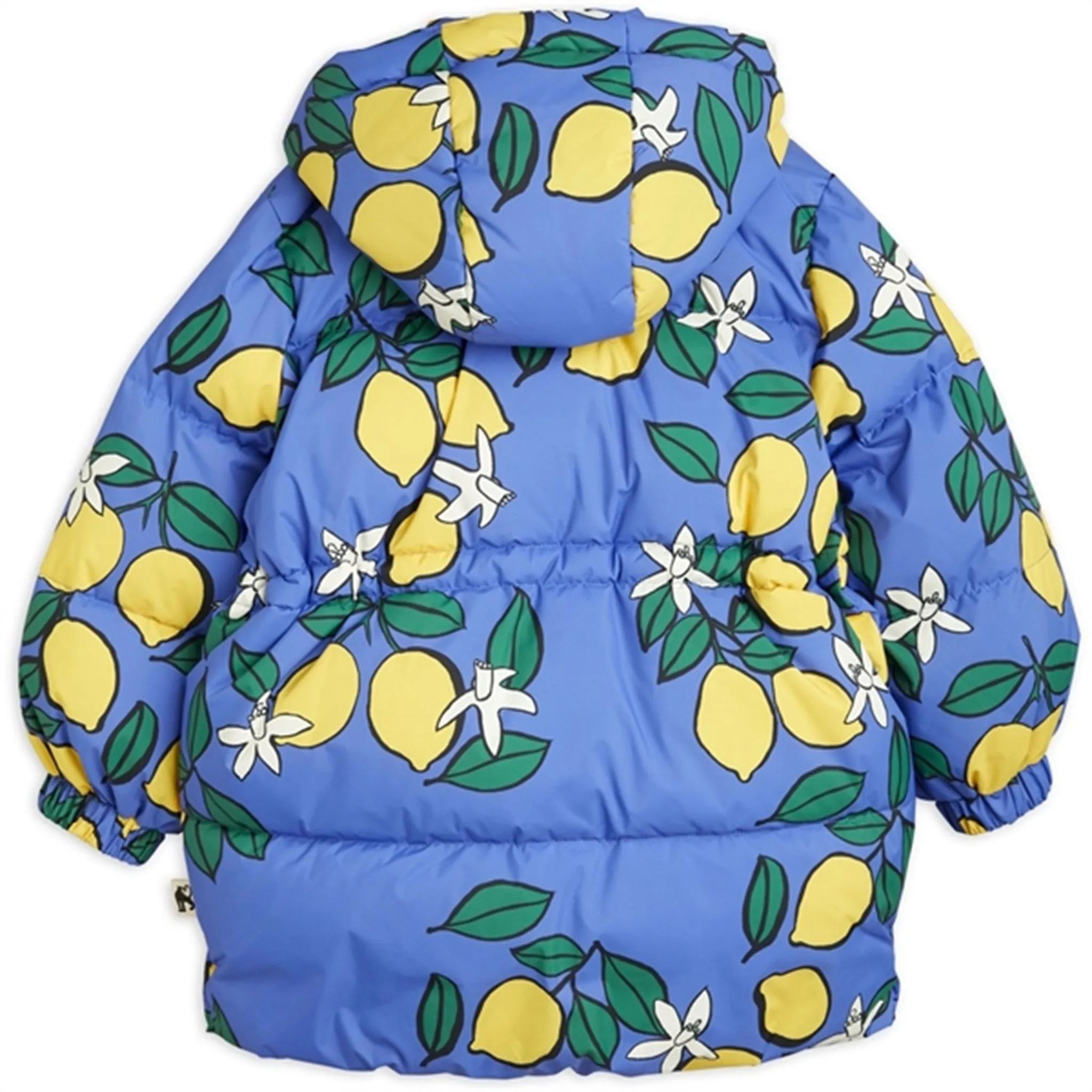 Mini Rodini Lemons Aop Heavy Puffer Jacket Blue