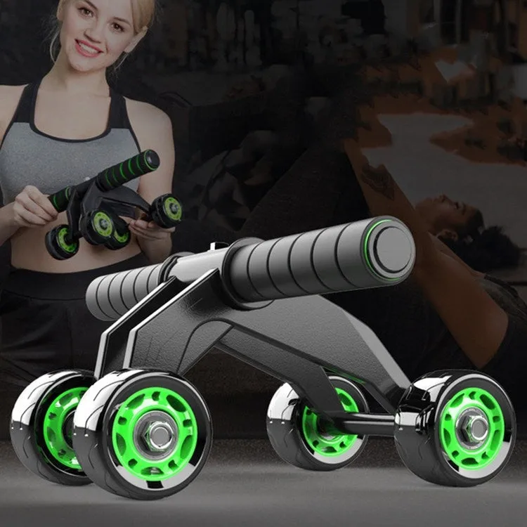 Multifunctional Frog-Style Four-wheel Abdominal Wheel Abdominal Muscle Exercise Fitness Equipment, Color:Green