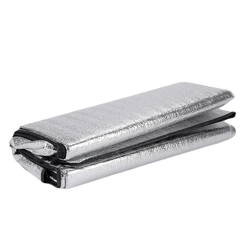 Outdoor portable camping mat moisture-proof mat double-layer thickened double-sided aluminum film aluminum foil picnic cloth internet celebrity picnic mat