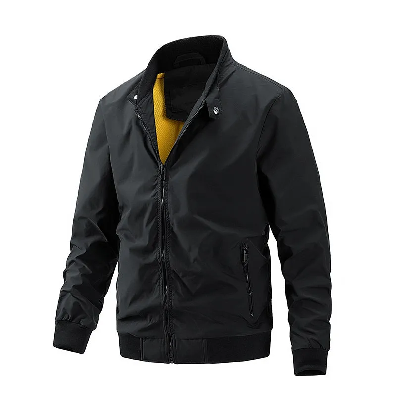 Pologize™ Casual Plain Color Autumn Windproof Jacket