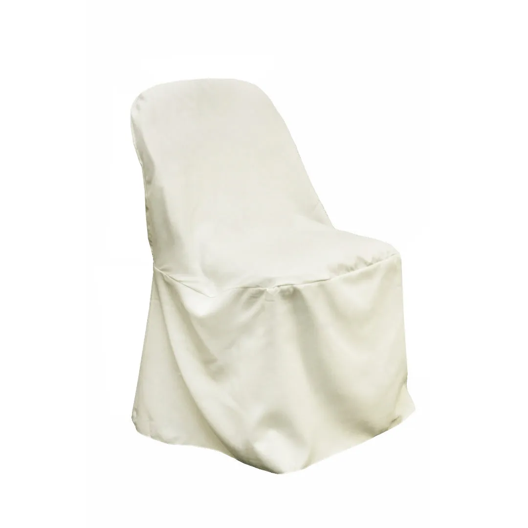 Polyester Folding Chair Cover - Light Ivory/Off White