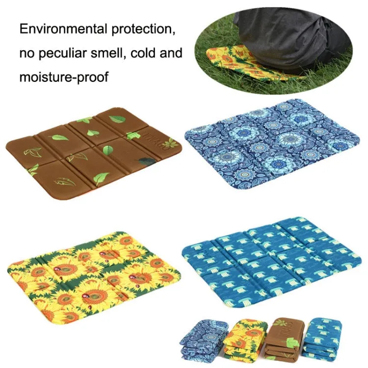 Portable Dirty Park Folding Picnic Mat Moisture-proof and Cool Cushion(Elegant Rhyme Flower)