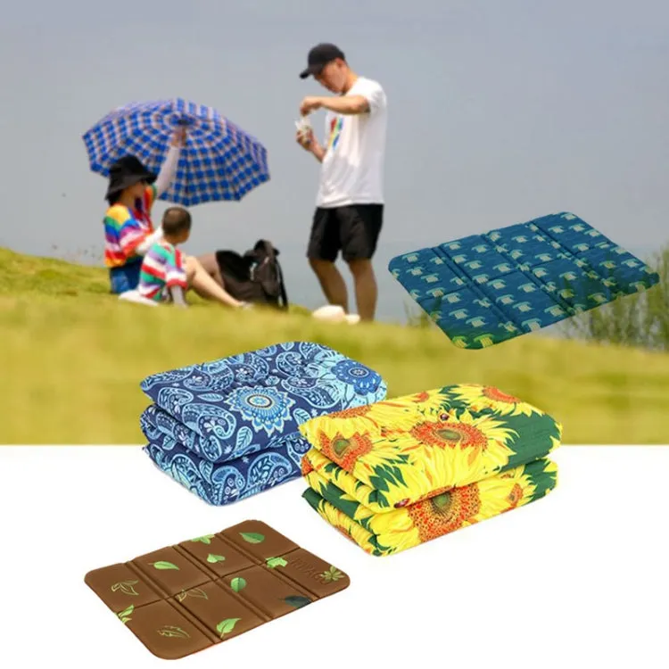 Portable Dirty Park Folding Picnic Mat Moisture-proof and Cool Cushion(Elegant Rhyme Flower)