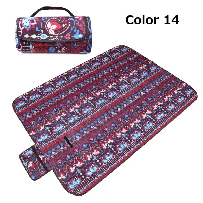 Portable Folding Picnic Mat Outdoor Camping Mat Nation Style Printed Thicken Moisture-proof Pad Beach Blanket Baby Tourist Mat