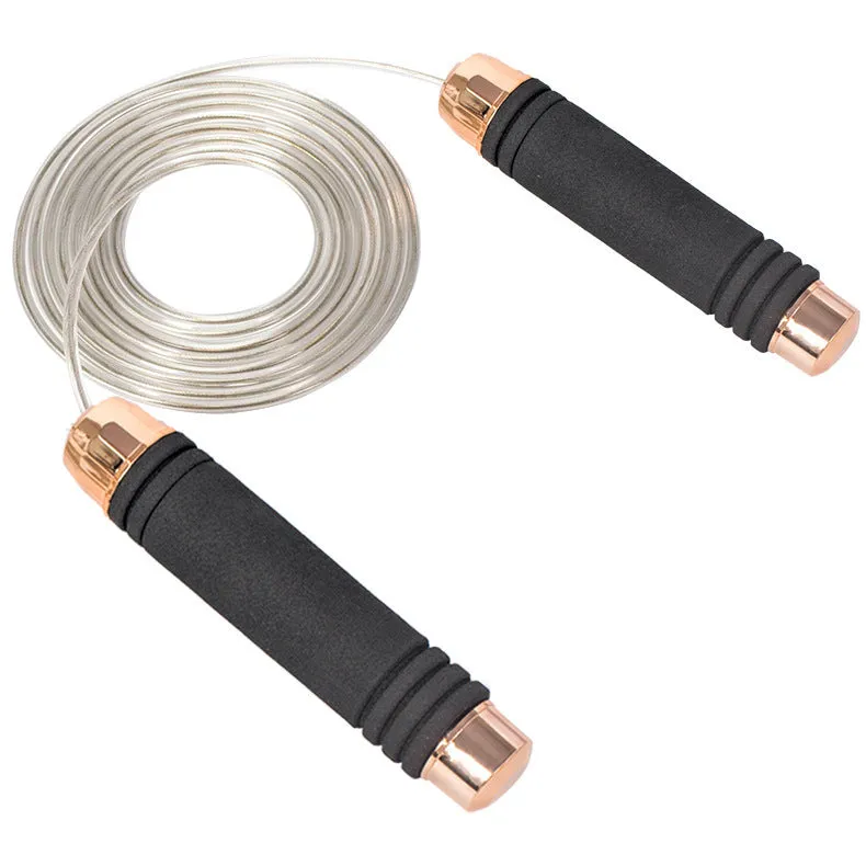 Removable weight-bearing gold-plated steel wire skipping rope for men and women fitness sports primary and secondary school students high school entrance examination training skipping rope .