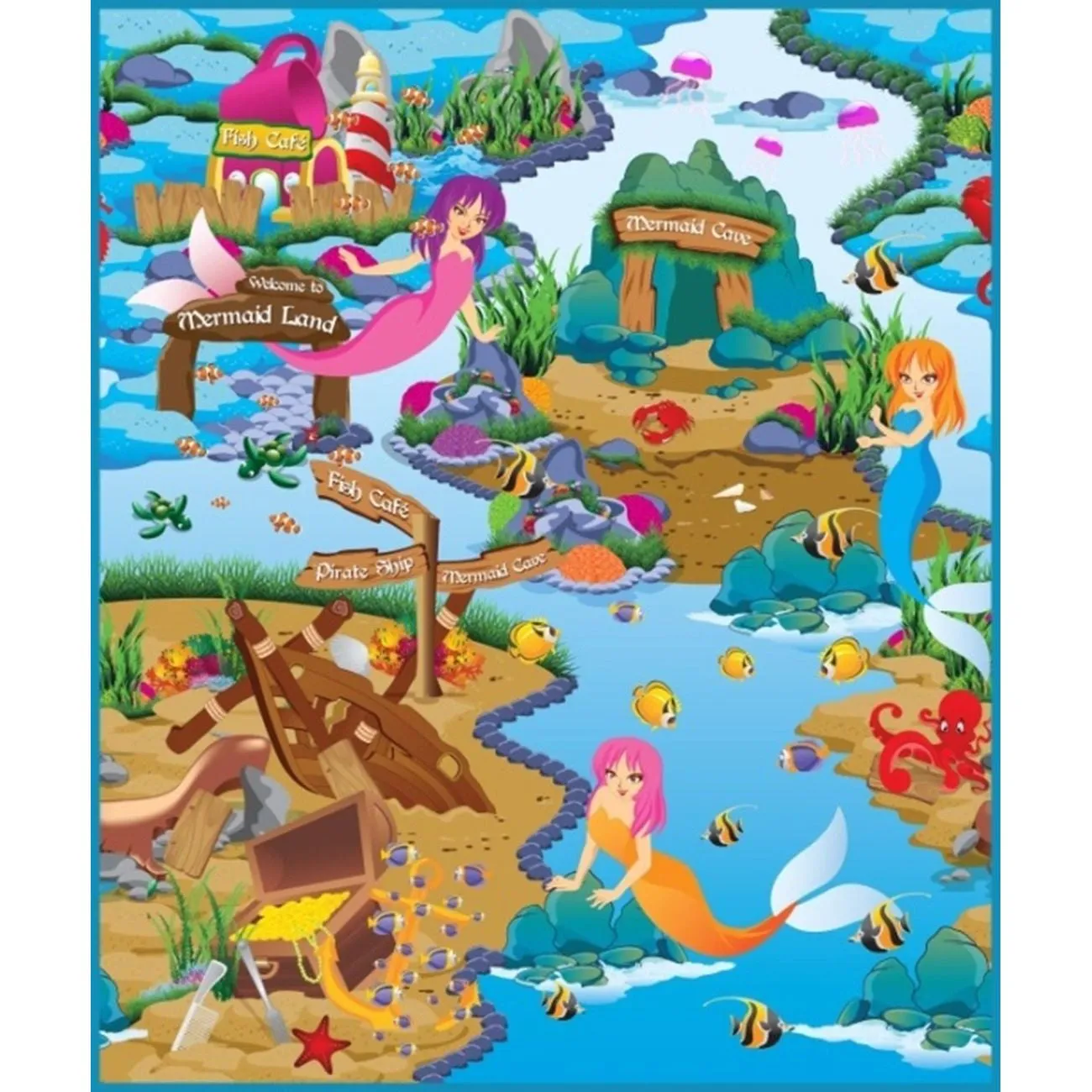 Rollmatz Mermaid Land Floor Mat 200X120cm