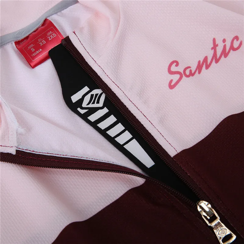 Santic JS Pink Women Cycling Jersey Short Sleeve