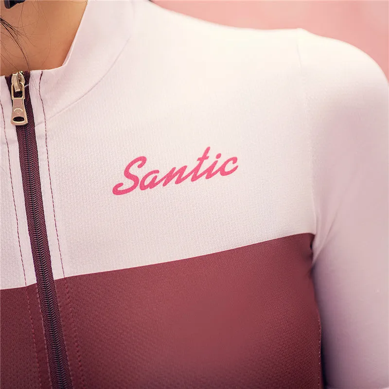 Santic JS Pink Women Cycling Jersey Short Sleeve