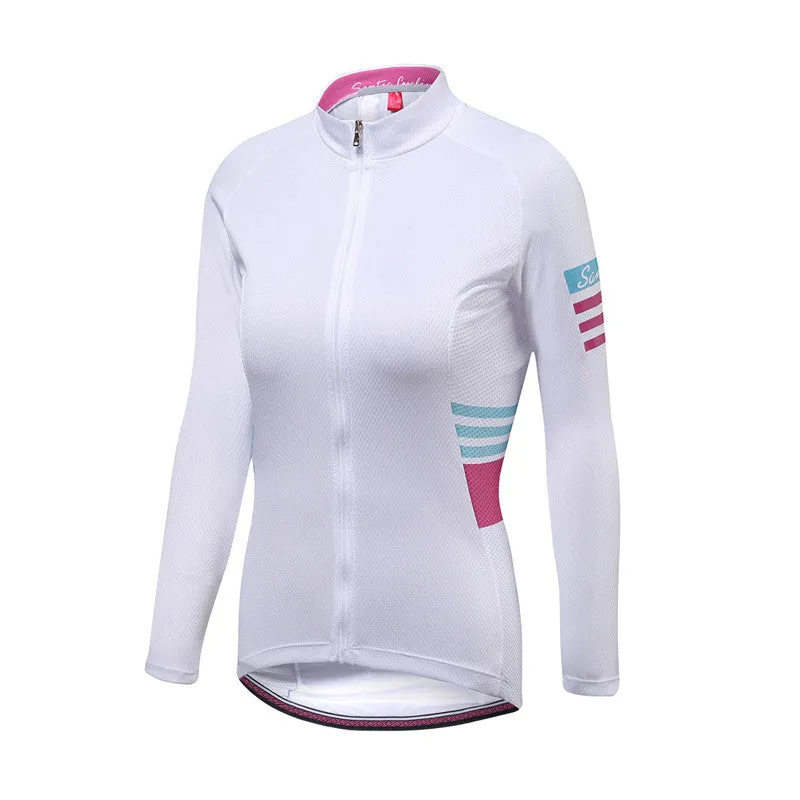 Santic Olivia White Women Jersey Long Sleeve