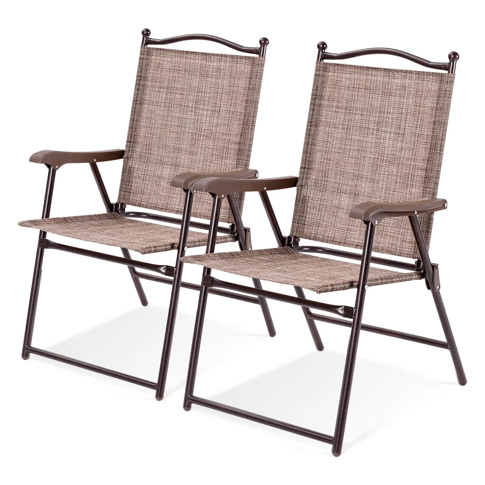 Tangkula Set of 2 Patio Folding Dining Chairs