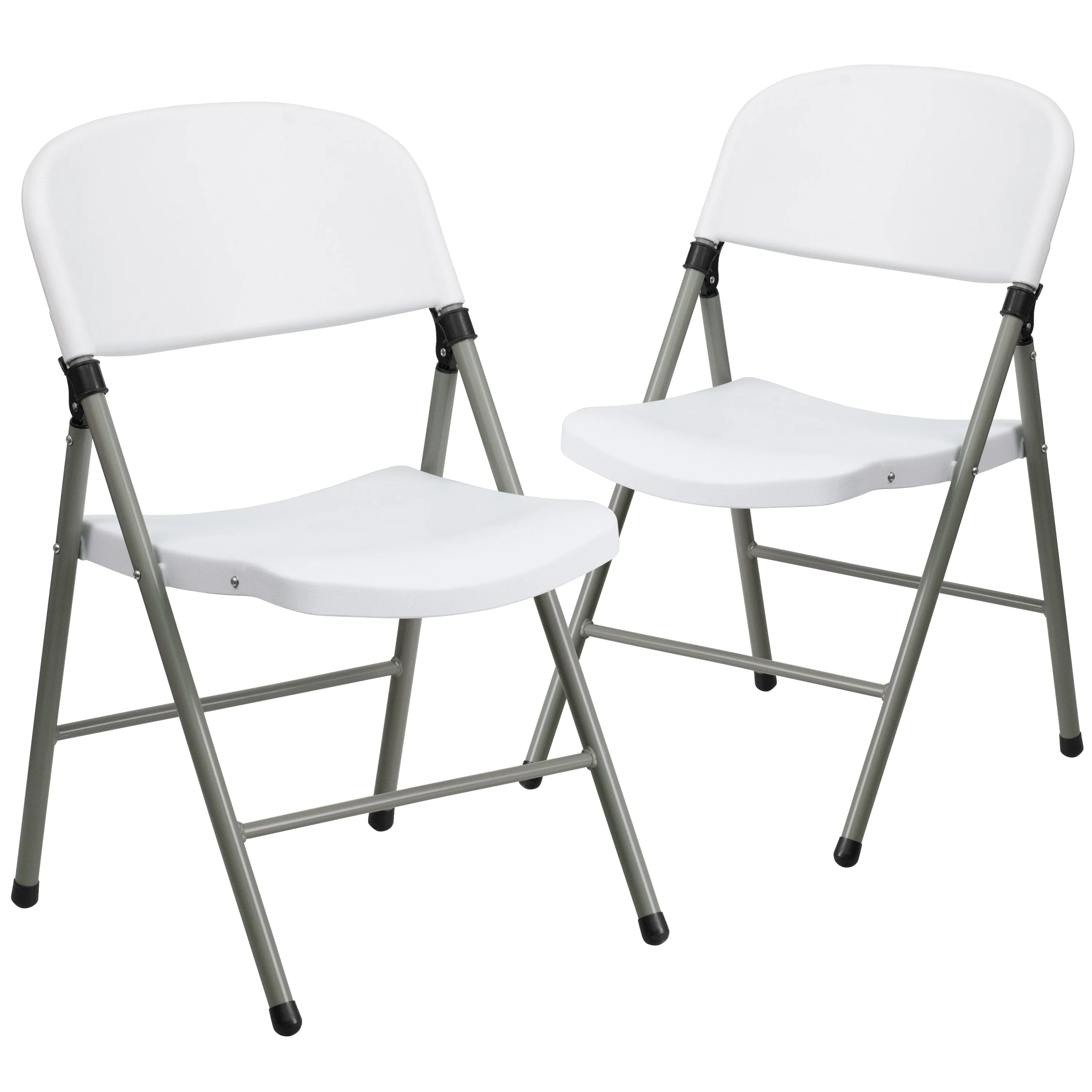 White Plastic Folding Chair 2-DAD-YCD-70-WH-GG