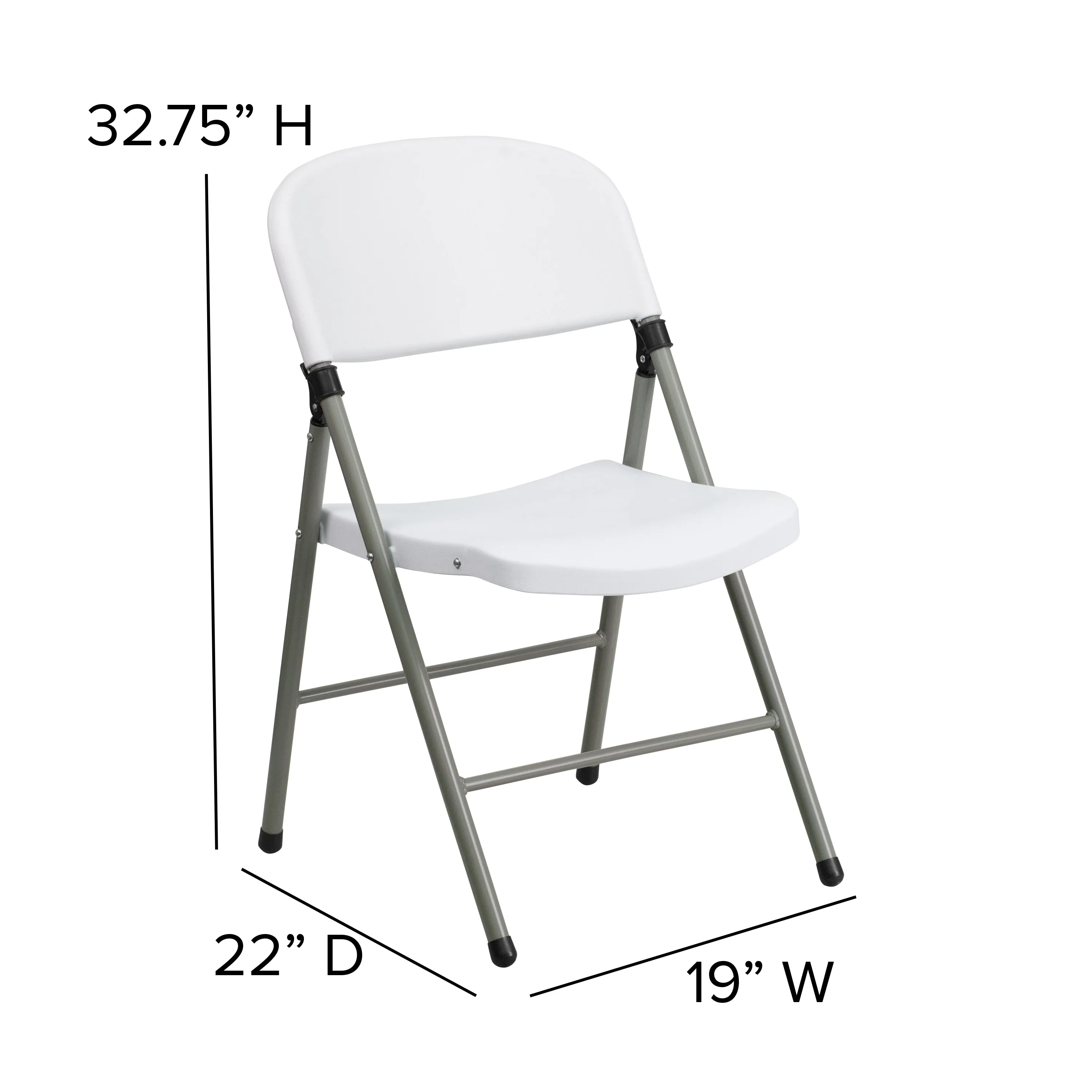 White Plastic Folding Chair 2-DAD-YCD-70-WH-GG